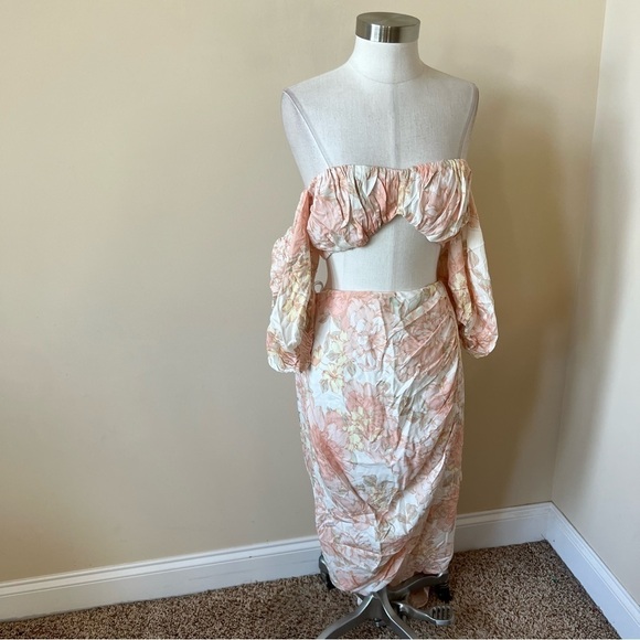 New! Rumer isola floral crop top and midi skirt set 13447 - Picture 6 of 16